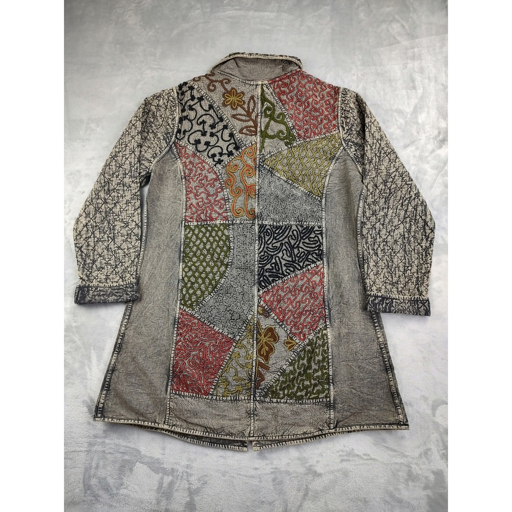 Parsley & Sage Patchwork Embroidered Blazer‎ Jacket Women Size M Made in India - Picture 3 of 9